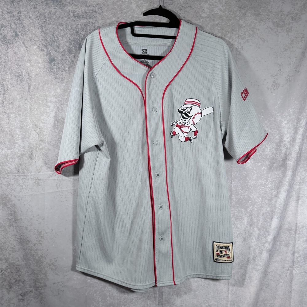 Cooperstown Collection Cincinnati Reds MLB Black Baseball Jersey Men's Size L